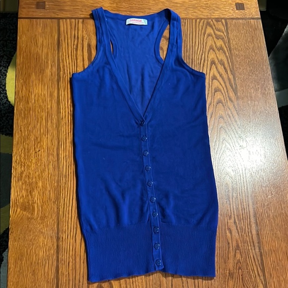 Garage Tops - Garage | Women’s Size S Deep Blue Fitted Knitted Vest Top